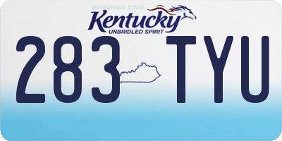KY license plate 283TYU