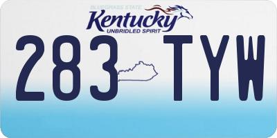 KY license plate 283TYW