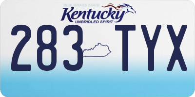 KY license plate 283TYX