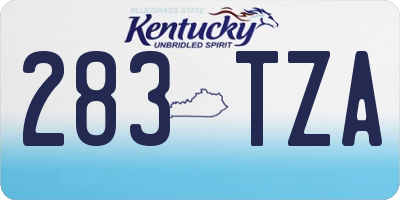 KY license plate 283TZA