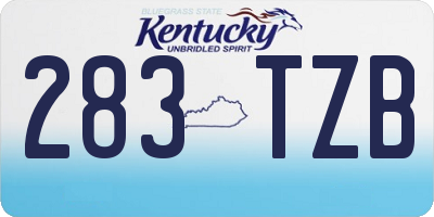 KY license plate 283TZB