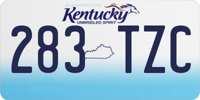 KY license plate 283TZC
