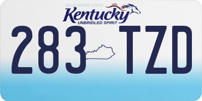 KY license plate 283TZD