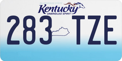 KY license plate 283TZE