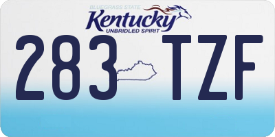 KY license plate 283TZF