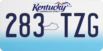 KY license plate 283TZG