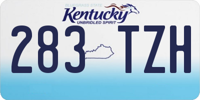 KY license plate 283TZH