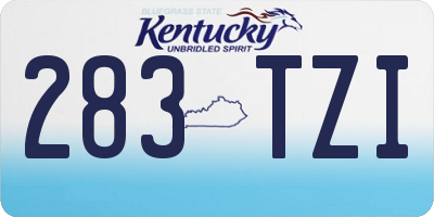 KY license plate 283TZI