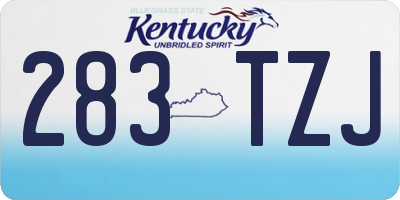 KY license plate 283TZJ