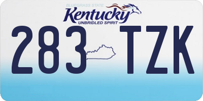 KY license plate 283TZK