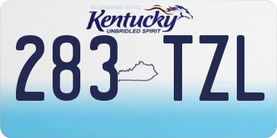 KY license plate 283TZL