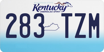 KY license plate 283TZM