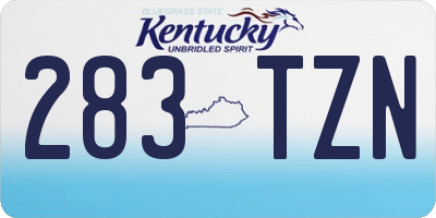 KY license plate 283TZN