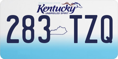 KY license plate 283TZQ