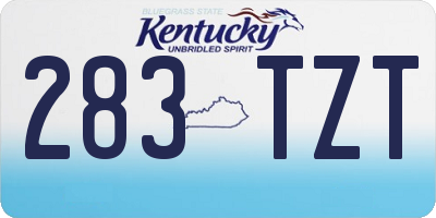 KY license plate 283TZT