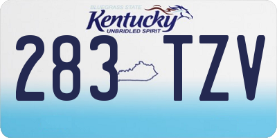 KY license plate 283TZV