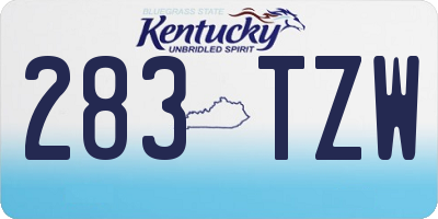 KY license plate 283TZW