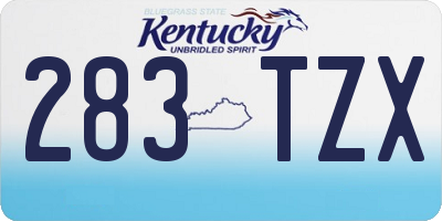 KY license plate 283TZX
