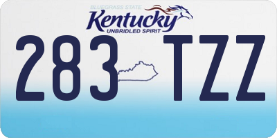 KY license plate 283TZZ