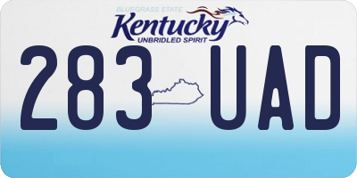 KY license plate 283UAD