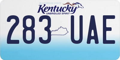 KY license plate 283UAE