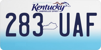 KY license plate 283UAF