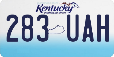 KY license plate 283UAH