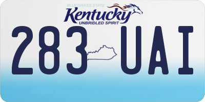 KY license plate 283UAI
