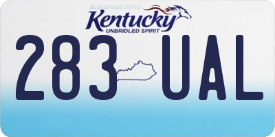 KY license plate 283UAL