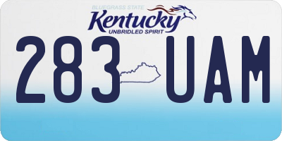 KY license plate 283UAM