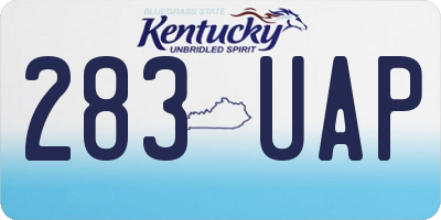 KY license plate 283UAP