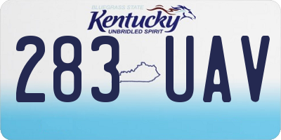 KY license plate 283UAV