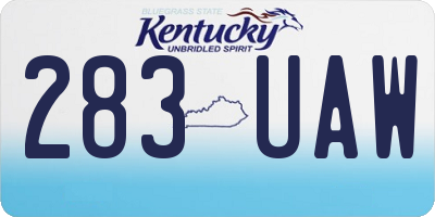 KY license plate 283UAW