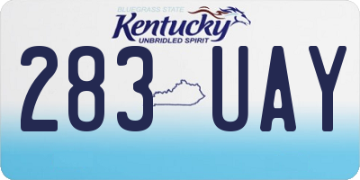 KY license plate 283UAY