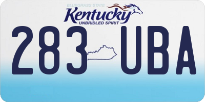 KY license plate 283UBA
