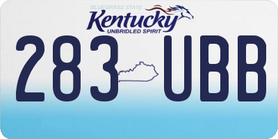 KY license plate 283UBB