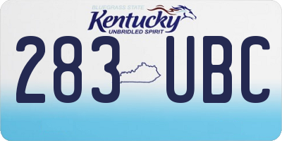 KY license plate 283UBC