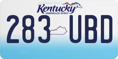 KY license plate 283UBD