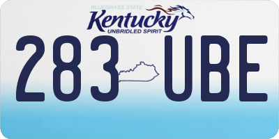 KY license plate 283UBE