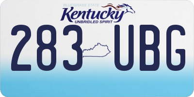 KY license plate 283UBG