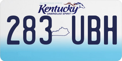 KY license plate 283UBH