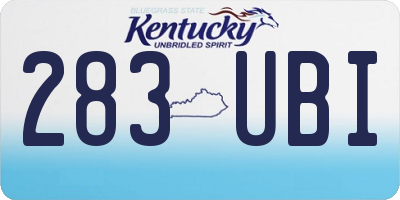 KY license plate 283UBI