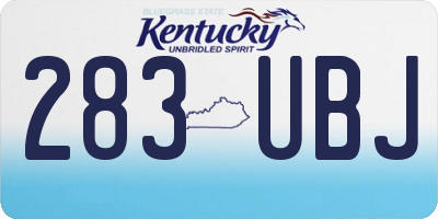 KY license plate 283UBJ