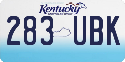 KY license plate 283UBK