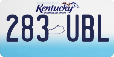 KY license plate 283UBL