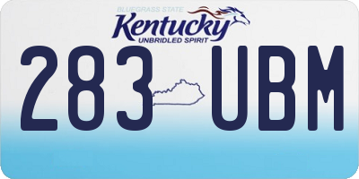 KY license plate 283UBM