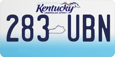 KY license plate 283UBN