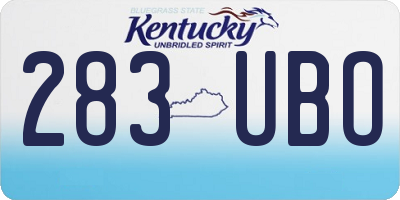 KY license plate 283UBO