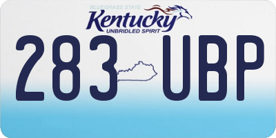 KY license plate 283UBP