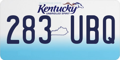 KY license plate 283UBQ